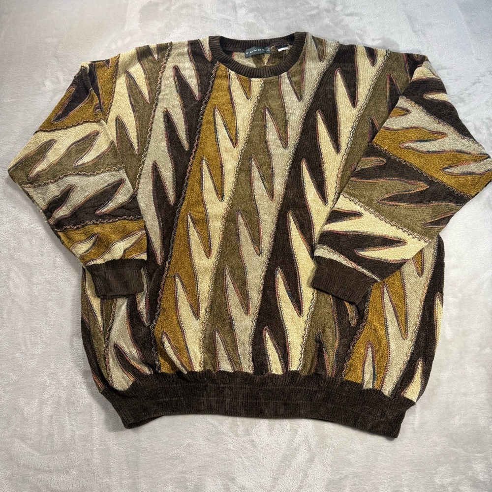 Vintage Tundra Sweater Knit Pullover Textured Crewneck Biggie Sz 3XL Shark Tooth